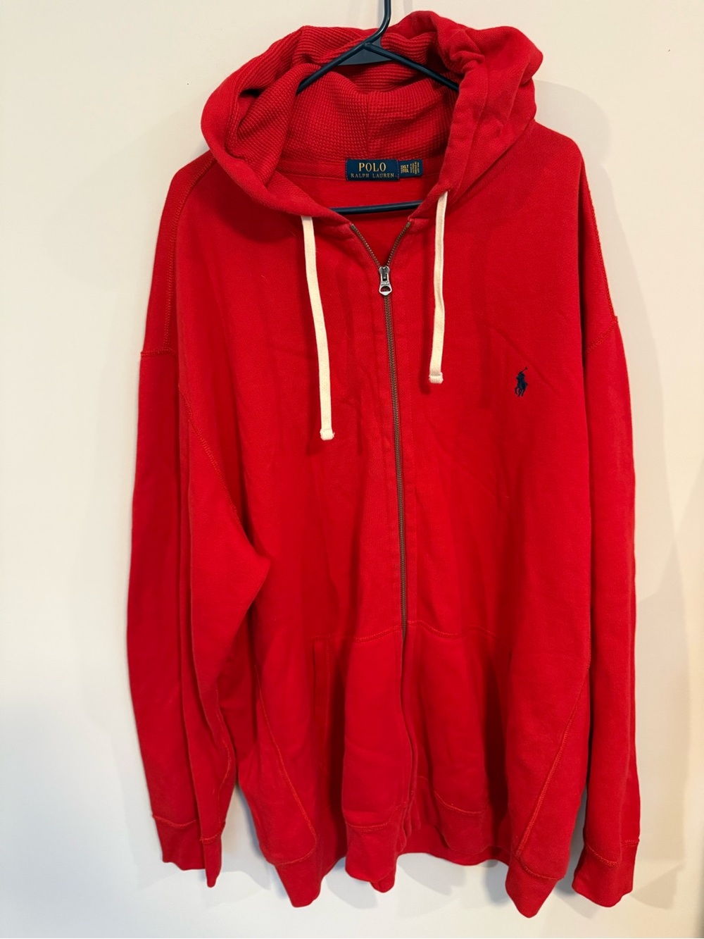 Polo by Ralph Lauren Red Full-Zip Hoodie with Navy Pony